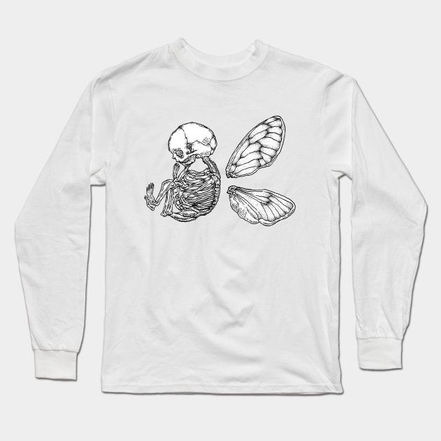 Winged Skull Long Sleeve T-Shirt by LadyMorgan